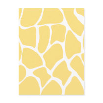 Giraffe Print Pattern in Yellow. Postcards