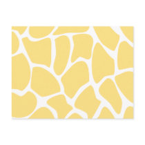 Giraffe Print Pattern in Yellow. Postcards