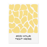 Giraffe Print Pattern in Yellow. Postcard