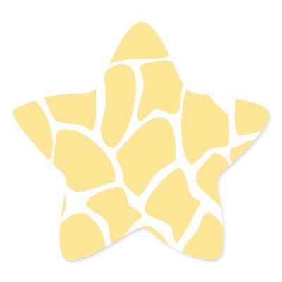 Giraffe Print Pattern in Yellow. Star Sticker by Graphics_By_Metarla