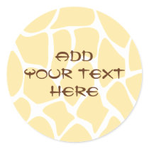 Giraffe Print Pattern in Yellow. Stickers