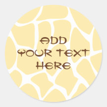 Giraffe Print Pattern in Yellow. Stickers
