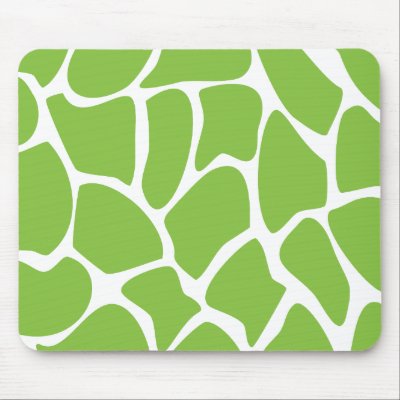 Giraffe Print Pattern. Safari Green. Mouse Pad by Graphics_By_Metarla