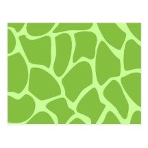 Giraffe Print Pattern. Safari Green. Post Cards