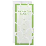 Giraffe Print Pattern. Safari Green. Rack Cards