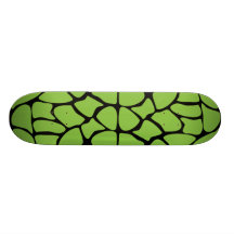 Giraffe Print Pattern. Safari Green. Skate Board