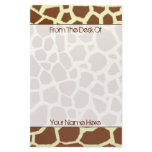 Giraffe Print Personalized Stationery