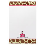Giraffe Print & Pink Teacher Stationery