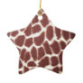 Giraffe Print Star Christmas Ornament