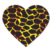 Giraffe Print Heart Stickers