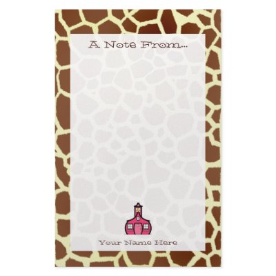 Giraffe Print Teacher Stationery by thepinkschoolhouse