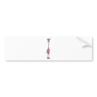 Giraffe Purple Bumper Stickers by graphxpro
