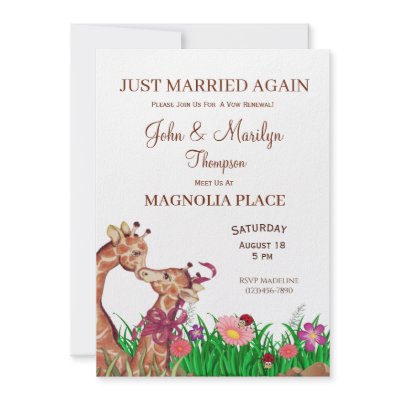 Giraffe  Renewal of Vows Party  Invitations by cooltees