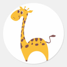 Giraffe Round Stickers