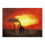 Giraffe Silhouette Cards