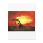 Giraffe Silhouette Post Card