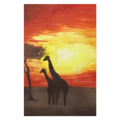 Giraffe Silhouette Custom Stationery by melly385