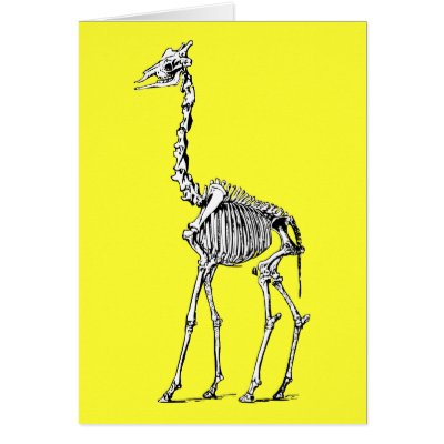 Giraffe Skeleton Greeting Card by QueenHare