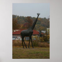 Giraffe Statute Poster
