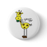 Giraffe Stick Figure Button