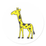 Giraffe Round Stickers