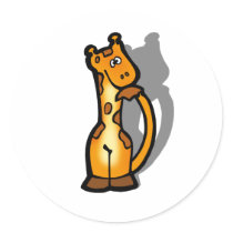 Giraffe Round Sticker