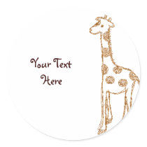 Giraffe Round Sticker