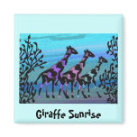 Giraffe Sunrise Magnets