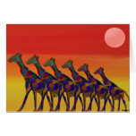 Giraffe Sunset Cards