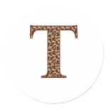 Giraffe T Round Sticker