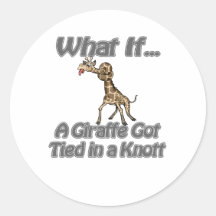 Giraffe Tied Round Sticker