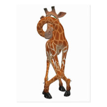 giraffe toon post card