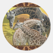 GIRAFFE TWISTER - LOVE TRIANGLE ROUND STICKER