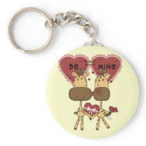 Giraffe Valentine Love  T-shirts and Gifts Key Chain