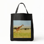 Giraffe walking Masai Mara Plains in Kenya Canvas Bags