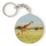 Giraffe walking Masai Mara Plains, Kenya keychain