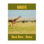 Giraffe walking Masai Mara Plains Kenya postcard