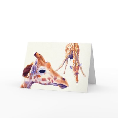 Giraffe Watercolor Greeting and Note Card by lillyarts