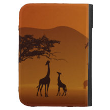 giraffe with her baby safari style kindle keyboard case