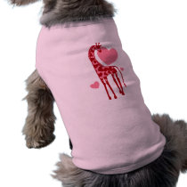 Giraffe With Love Pet T Shirt