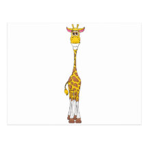 Giraffe Yellow Post Card