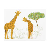Giraffen in der Savanne Postkarte