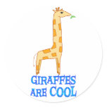 Giraffes are COOL Round Stickers