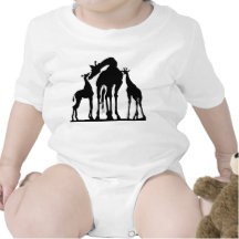 Giraffes, Black on White Background Tshirt