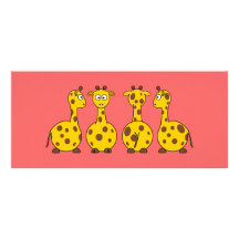 Giraffes cartoons custom rack card
