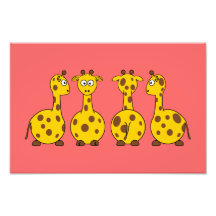 Giraffes cartoons photo print