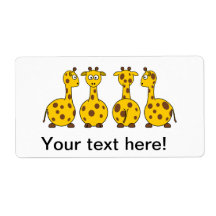 Giraffes cartoons shipping label