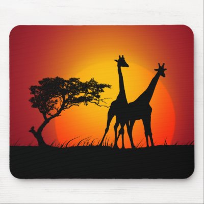 Giraffes in Africa mousepad by BluePlanet