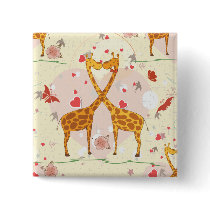 Giraffes in Love Button
