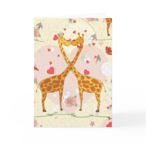 Giraffes in Love Cards